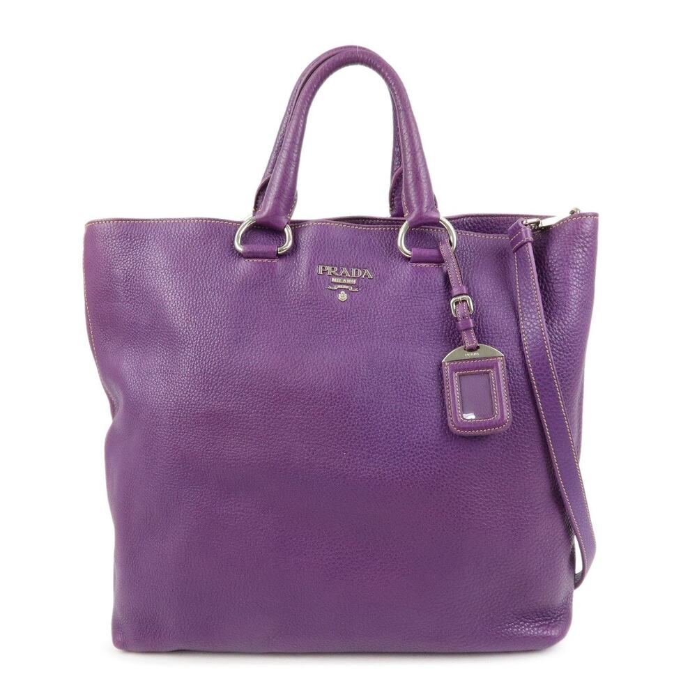 Prada Vitello Daino Calfskin Handbag Purple